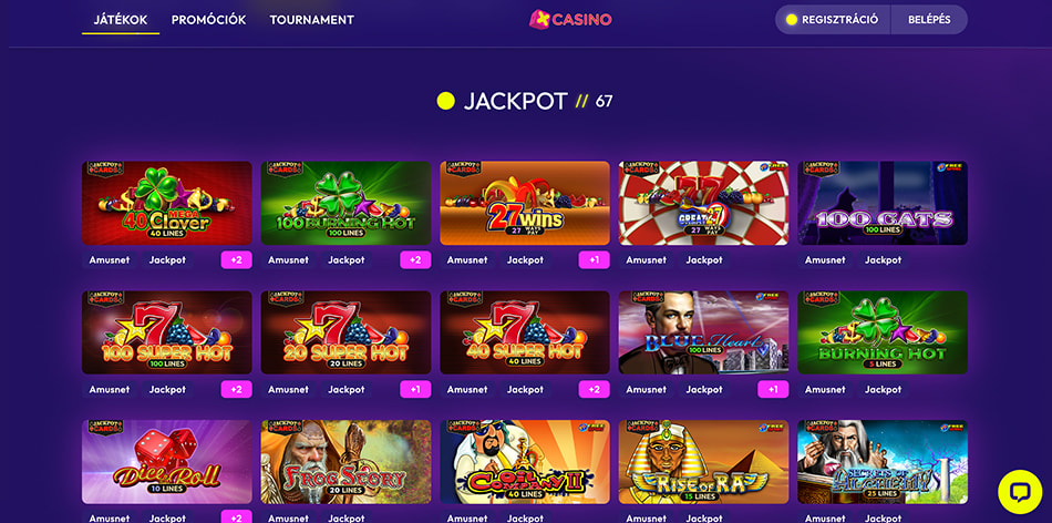 Jackpot játékok az Xcasino oldalán