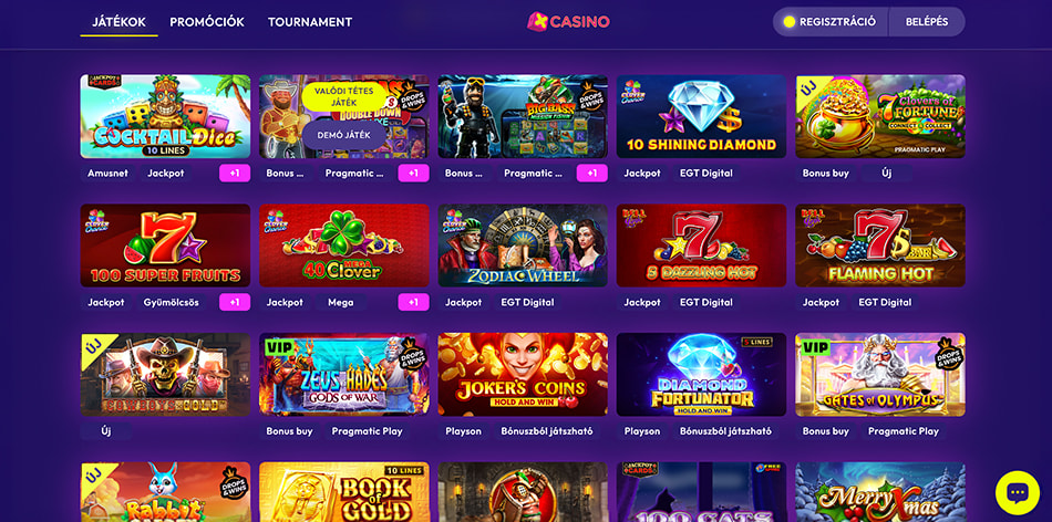 Magas RTP-jű nyerőgépek az Xcasino kínálatában