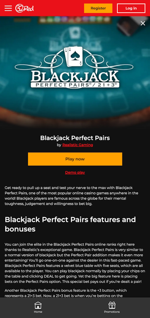 32Red Online Blackjack Game Demos