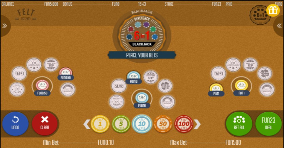 6 in 1 Blackjack by FELT Gaming