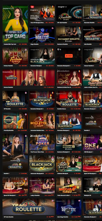 Oferta de mese live de blackjack la Totogaming