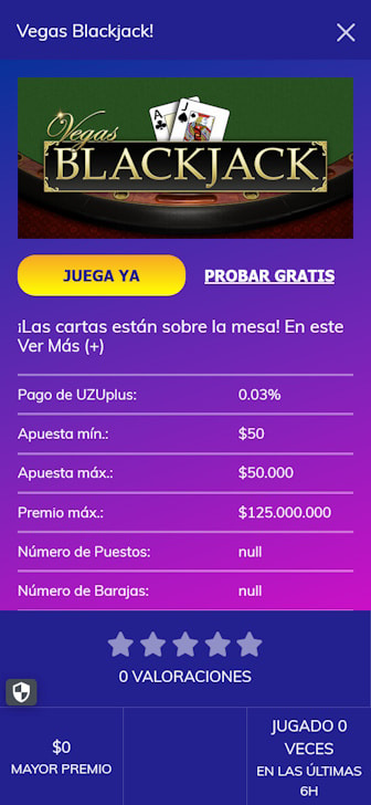 Demos de juegos de blackjack online en PlayUZU