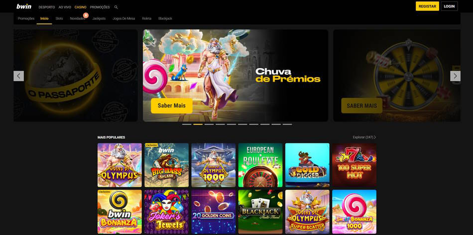 Página inicial da bwin em Portugal