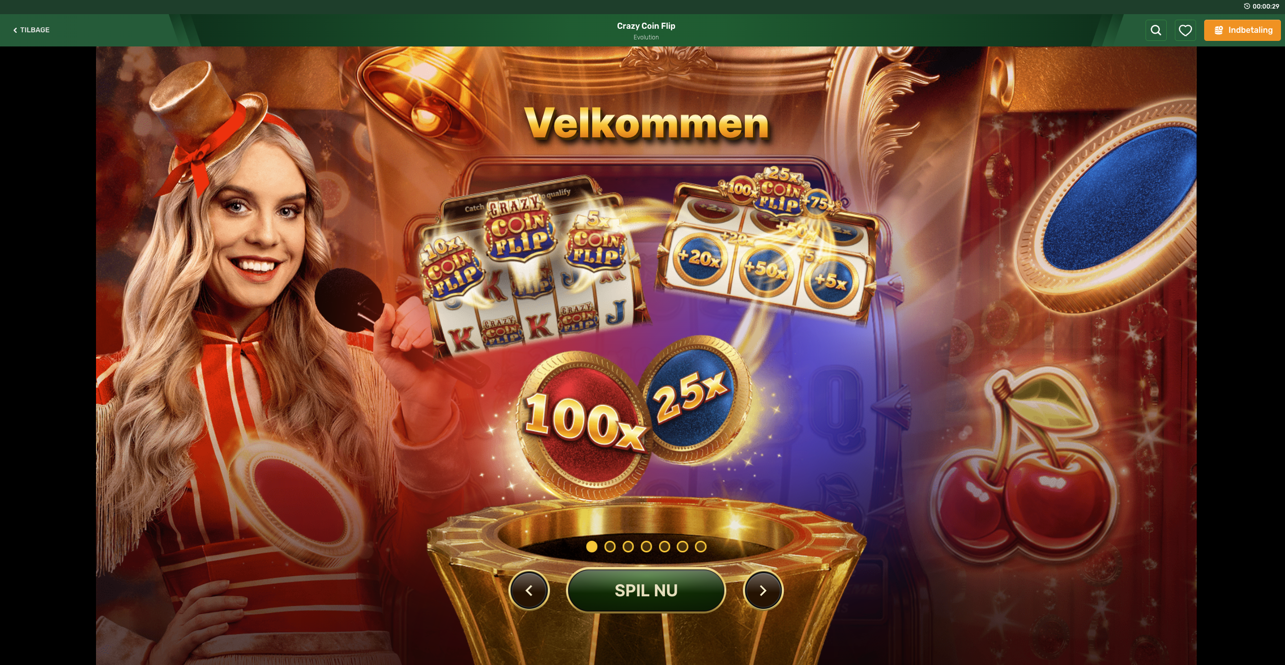 CampoBet Crazy Coin Flip live game show interface med hjul og multiplier-skærm