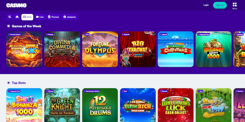 Casumo Online Slots Lobby