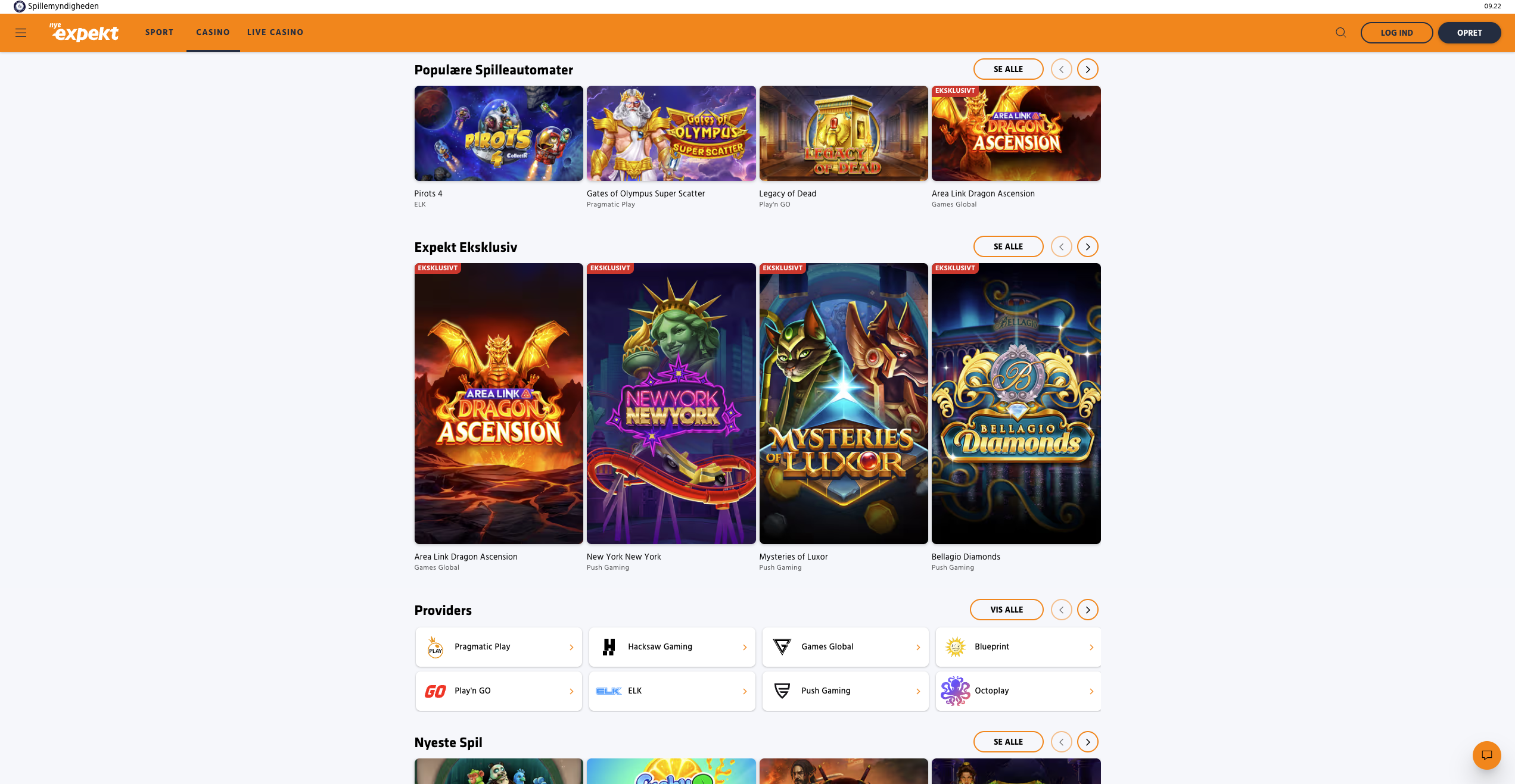 Expekt har mange af de mest populære spillemaskiner i deres udvalg.