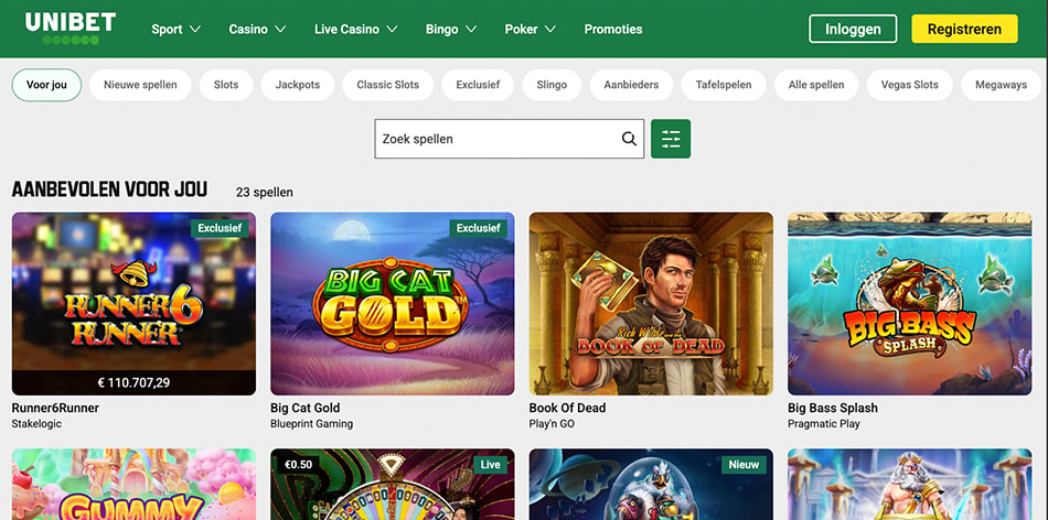 Unibet slots en gokkasten.