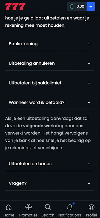 Opnametijden bij iDEAL casino's