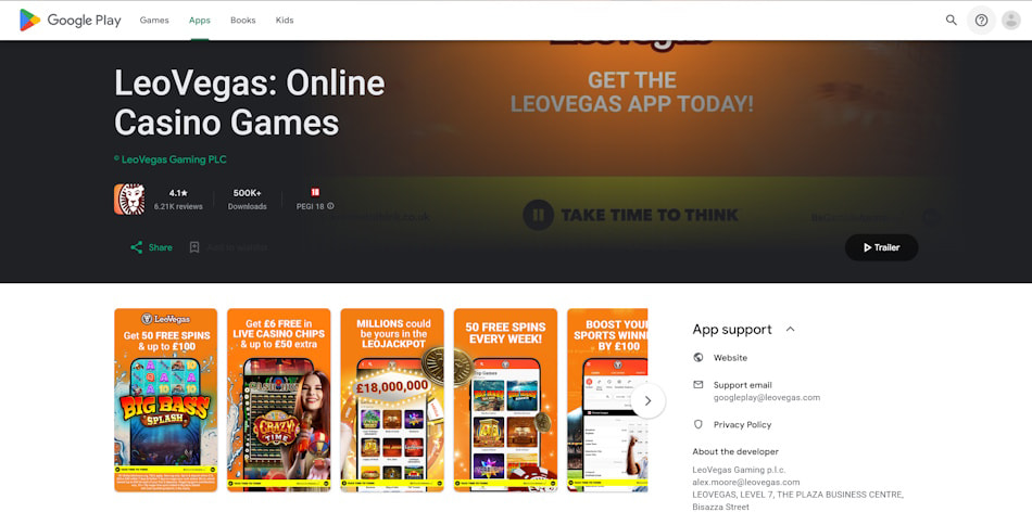 LeoVegas Android Mobile App