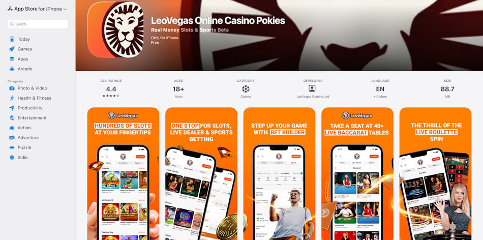 LeoVegas iOS Mobile App for Apple iPhone