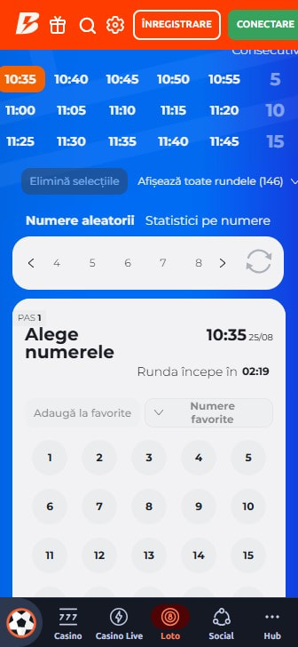 Statistici pe numere pentru extragerile de loto online