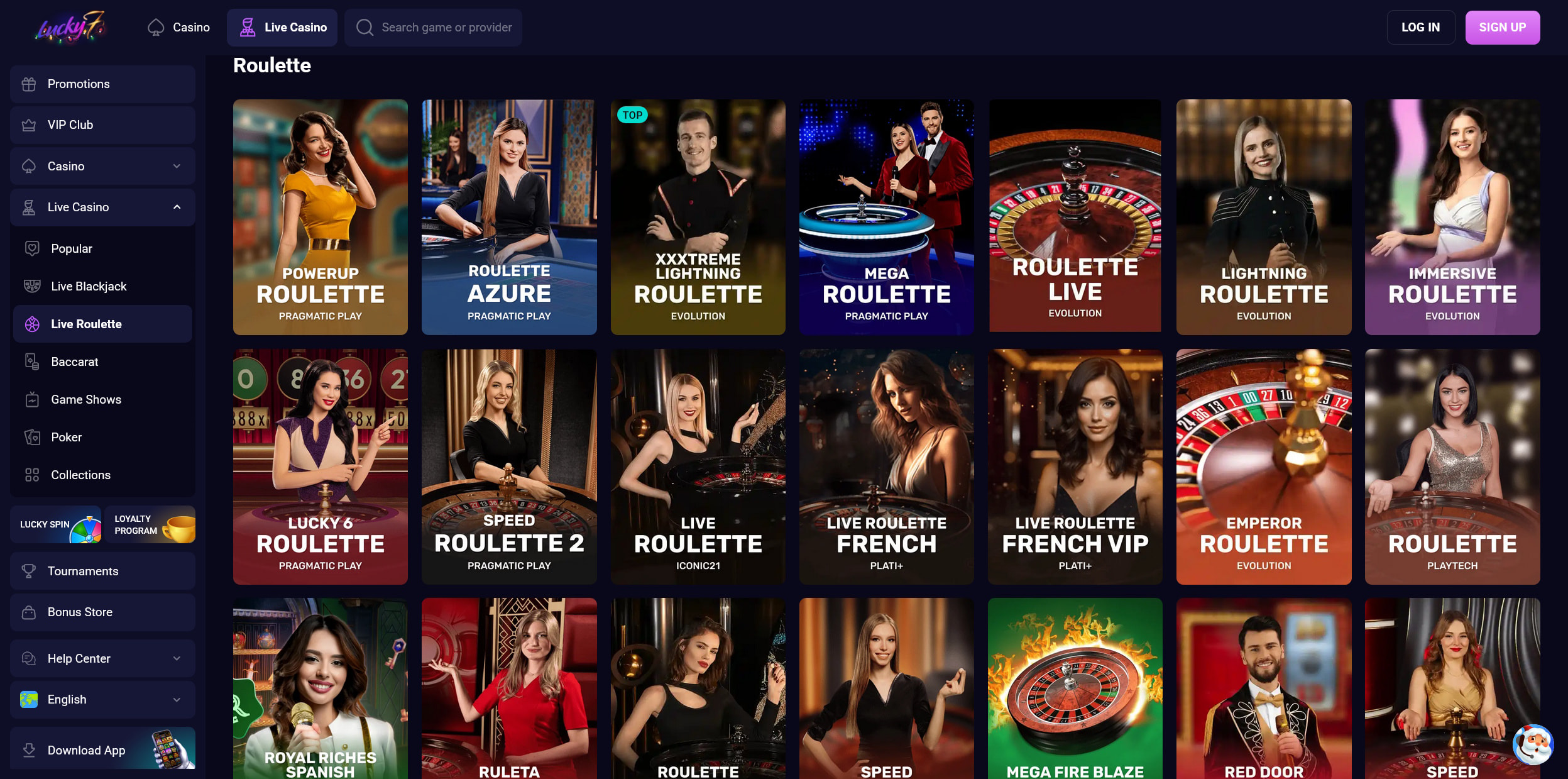 Lucky7 Live Roulette Games