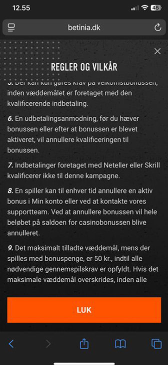 Kun Neteller og Skrill gælder ikke til bonus, så du kan sagtens aktivere den med MobilePay.