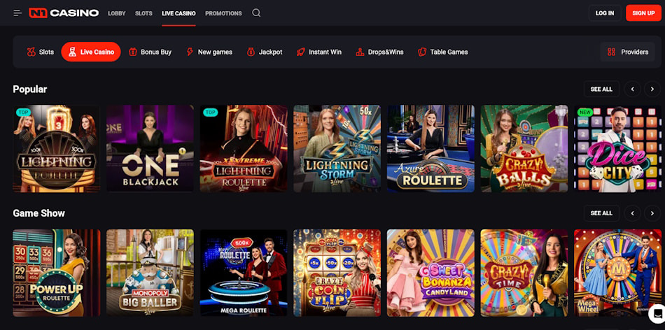 Live Dealer Games at N1 Casino