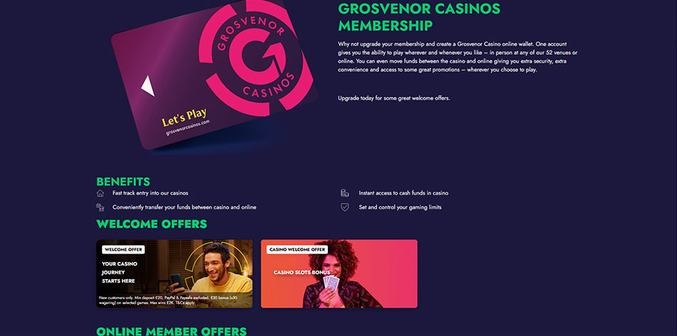 Details on the Grosvenor cross-platform membership programme and its benefits.