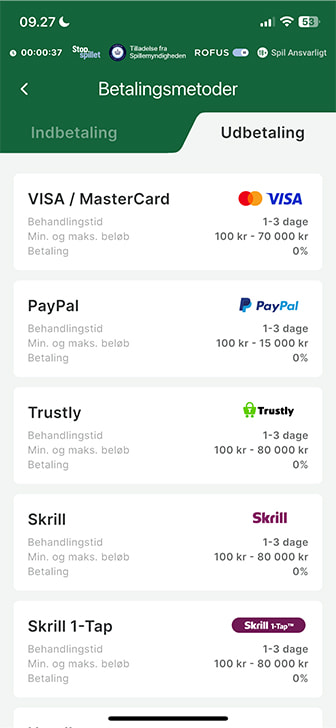 Illustration af hvor hurtigt udbetalinger sker med PayPal på casinoer.