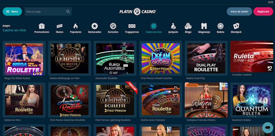 Platincasino Live Roulette Games