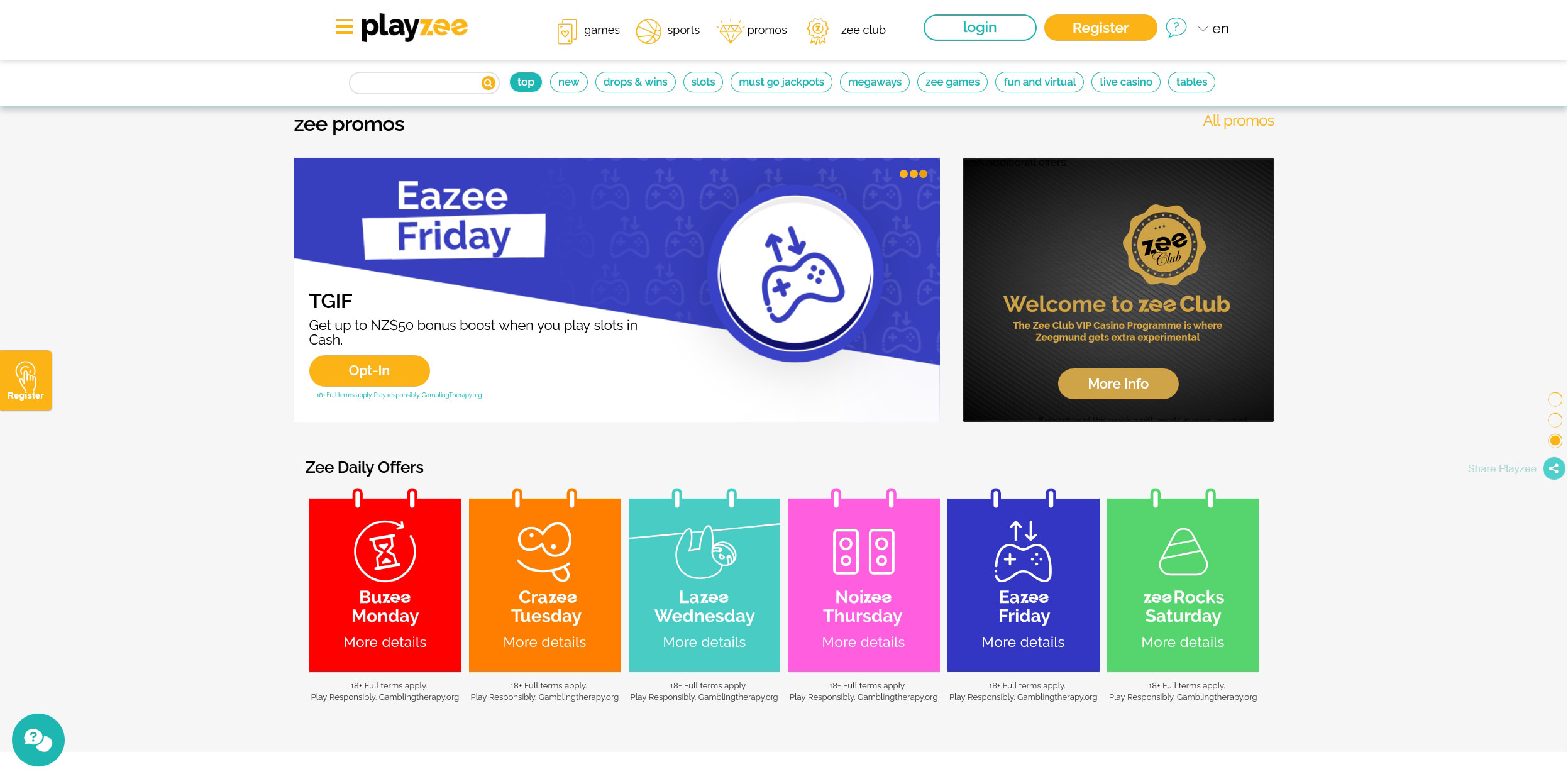 Playzee Daily Promotions and Rewards