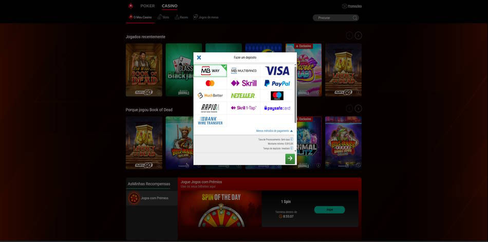 Pagamentos disponíveis na PokerStars