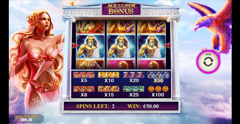 Age of the Gods Bonus Slots Mini Game