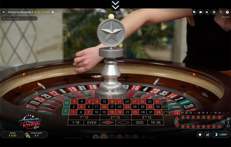 Amerikaans roulette wiel met dubbele nul