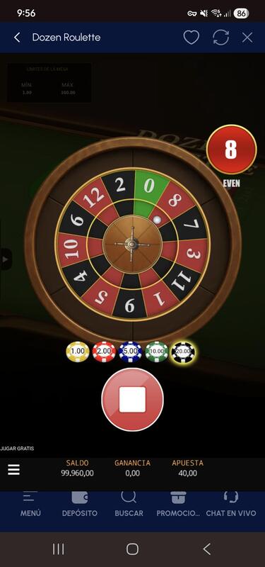 Demo de Dozen Roulette en Dale.sv