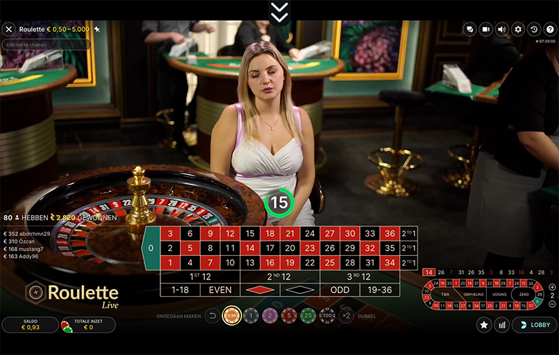 Europees roulette wiel met enkele nul