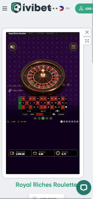 Royal Riches Roulette Demo at Ivibet