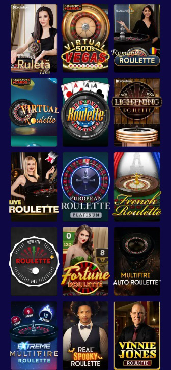 O parte din selecția de jocuri de ruletă de la WinBoss Casino