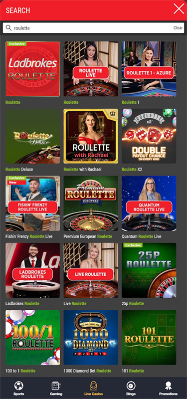 Online Roulette at Ladbrokes with Exclusives