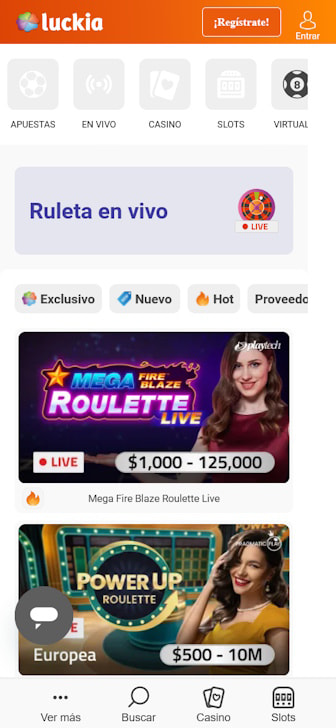 Mesas de ruleta en vivo en Luckia Colombia