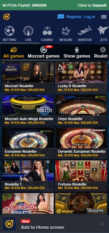 Live Roulette at Mozzart with Table Limits Displayed