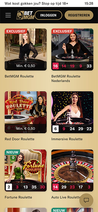 Het uitgebreide roulette aanbod van BetMGM met meer dan 200 varianten