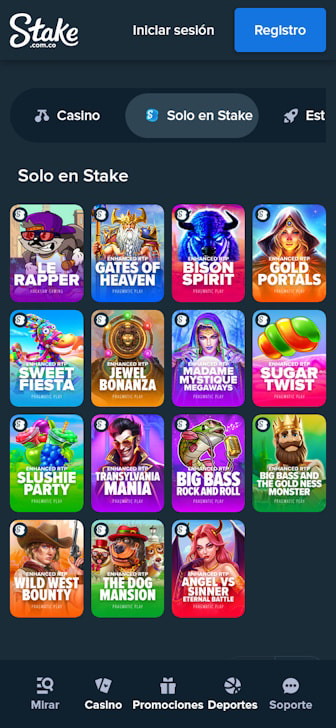 Solo en Stake slots