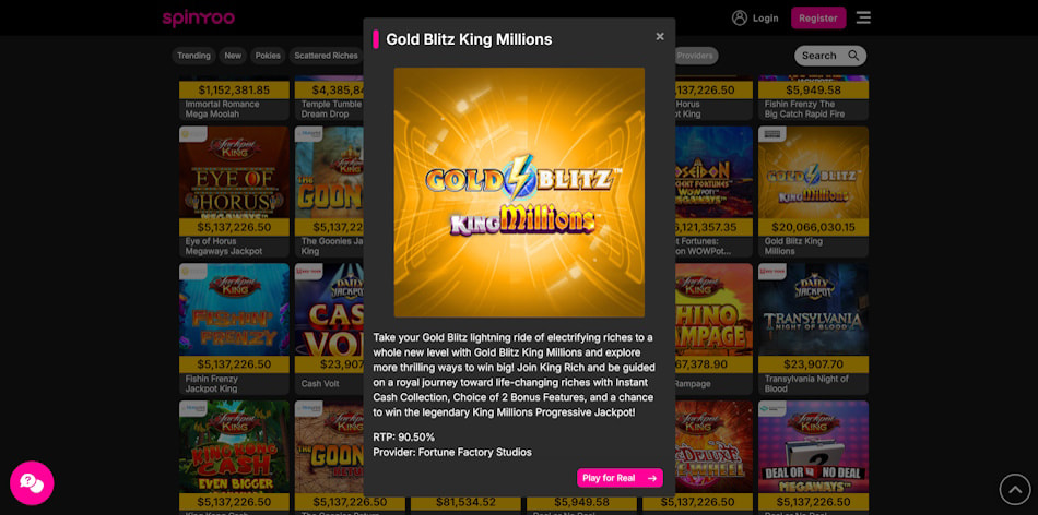 Gold Blitz King Millions Slot at SpinYoo