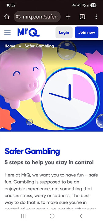 MRQ Casino Responsible Gambling Tools