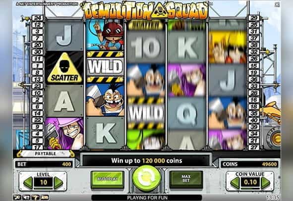 The Demolition Squad slot demo during the game.