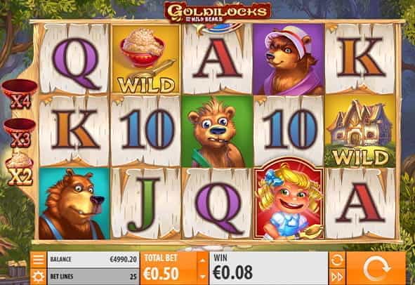 Goldilocks online slot during the game 