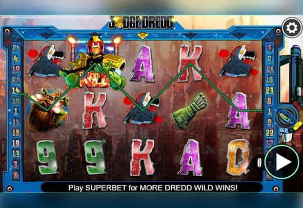 In-game view of the Judge Dredd online slot