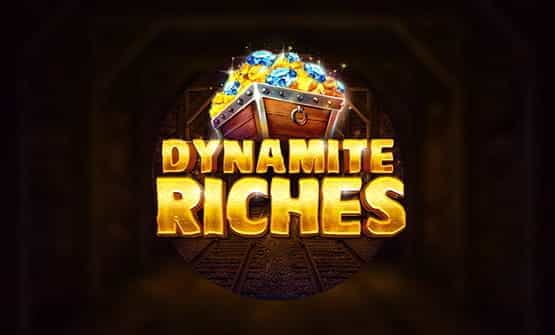 Logo of the Dynamite Riches slot.