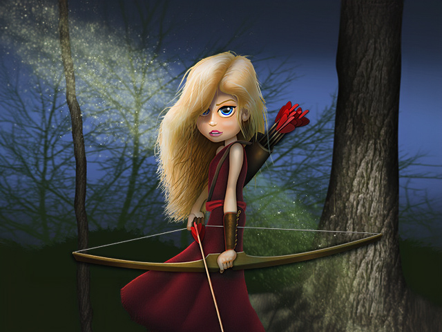 An in-game view of the Robyn slot from Genesis Gaming showing the fairytale characters
