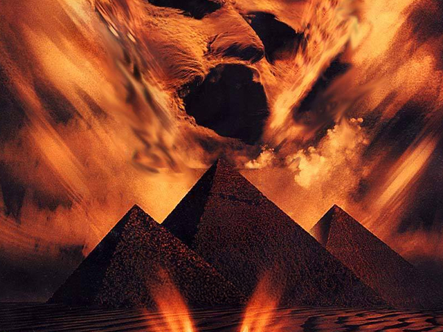The Mummy online slot rows and reels.