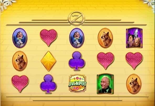 In-game view of the free spins round in the Wizard of Oz Road to Emerald City slot