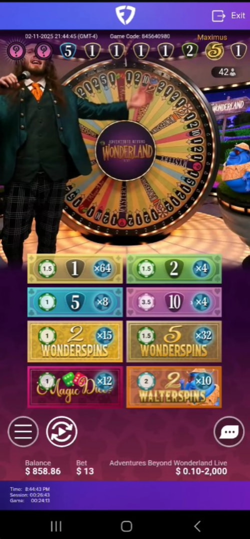 Testing Adventures Beyond Wonderland Live Casino Game Show by Playtech