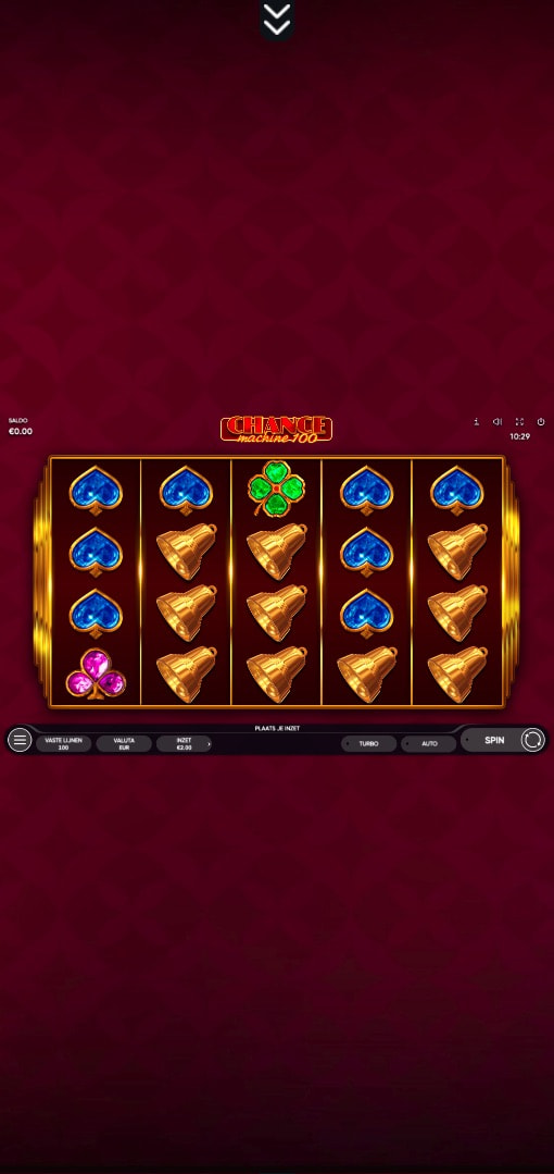 Screenshot op een mobiele telefoon van Chance Machine 100 bij Casino777.