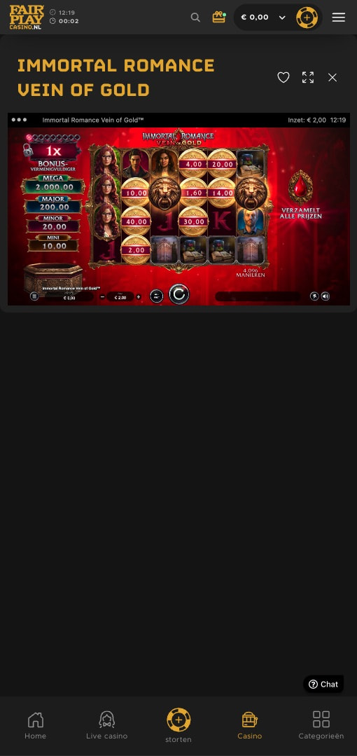 Screenshot van Immortal Romance Vein of Gold.