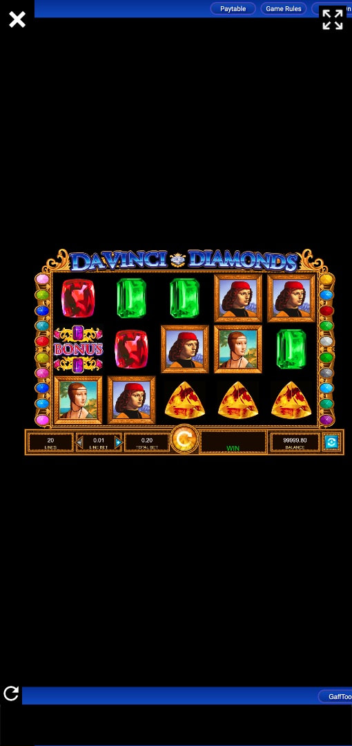 Da Vinci Diamonds met vallende symbolen