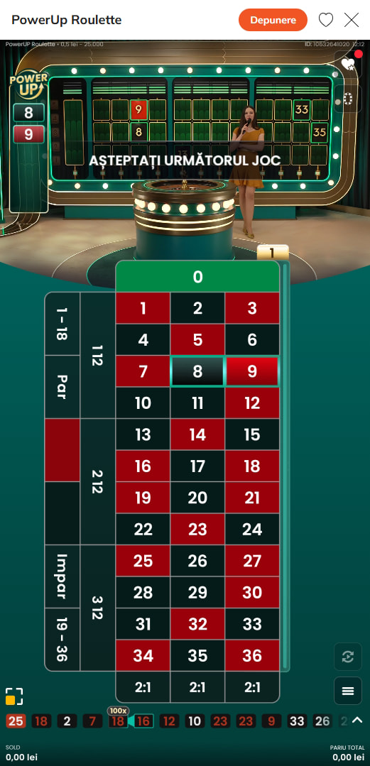 Joc live Power Up Roulette