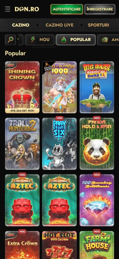 Categoria Populare la Don.ro Casino
