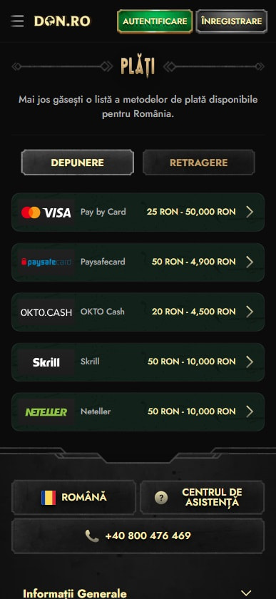 Metode de depunere la Don.ro